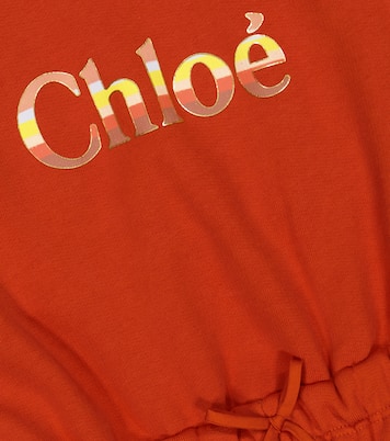 Logo cotton playsuit | Chloé Kids