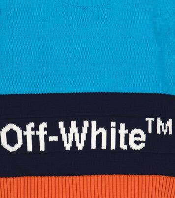 Jersey de algodón con colorblock y logo | Off-White Kids
