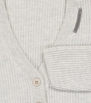 Cardigan raccourci en coton à ornements | Brunello Cucinelli Kids