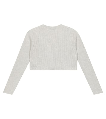 Cardigan raccourci en coton à ornements | Brunello Cucinelli Kids