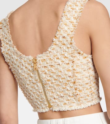 Cropped-Top aus Tweed | Balmain