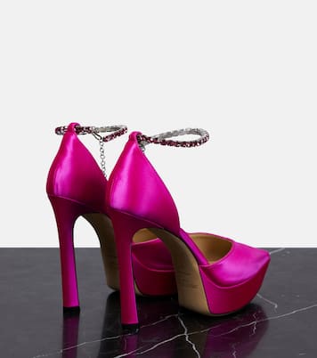 Saeda 125 embellished satin platform pumps | Jimmy Choo