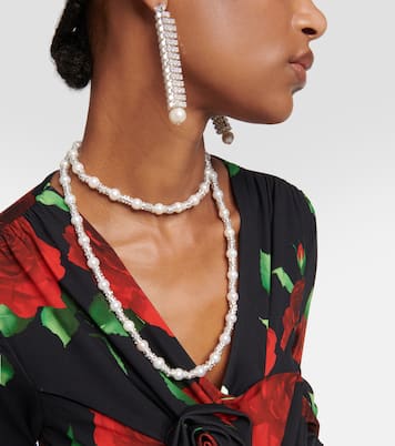 Embellished necklace with rose quartz | Magda Butrym
