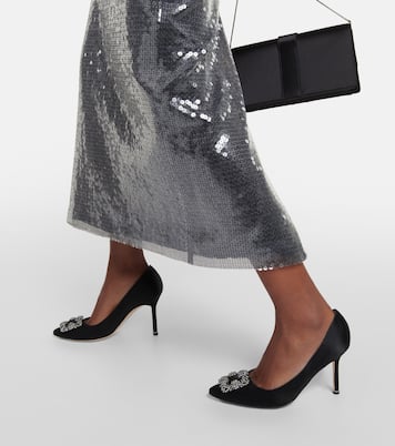 Hangisi 90 embellished satin pumps | Manolo Blahnik