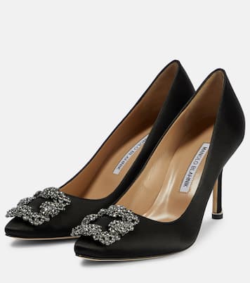 Hangisi 90 embellished satin pumps | Manolo Blahnik
