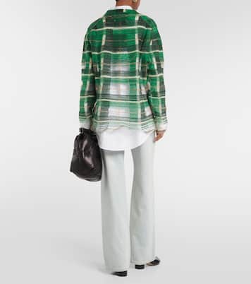 Distressed intarsia mohair-blend cardigan | Maison Margiela