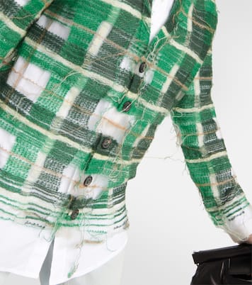 Distressed intarsia mohair-blend cardigan | Maison Margiela