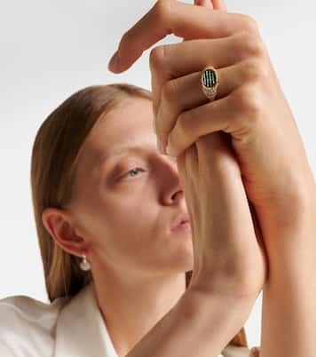 Bague Lady Emerald en or 14 ct, émeraudes et diamants | Rainbow K