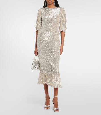 Vestido midi Drama con lentejuelas | Roberta Einer