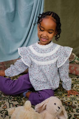 Top Janipa en coton et dentelle à fleurs | Louise Misha