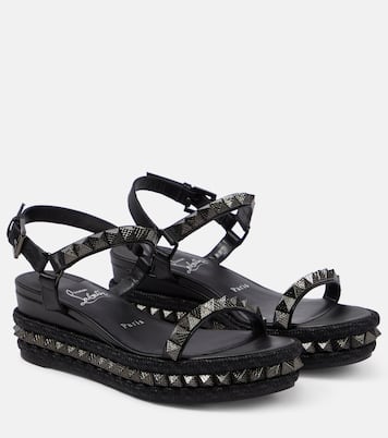 Verzierte Plateausandalen Pyraclou aus Leder | Christian Louboutin