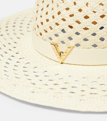 Chapeau en raphia et cuir | Valentino