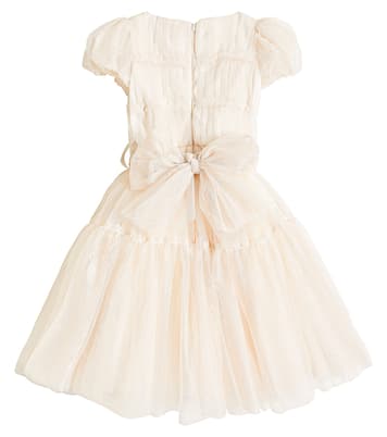 Abito in tulle con volant e cristalli | Monnalisa