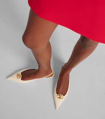 Vlogo embellished leather ballet flats | Valentino Garavani