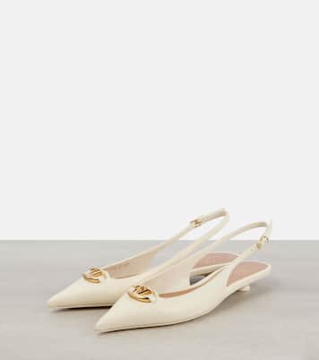Vlogo embellished leather ballet flats | Valentino Garavani