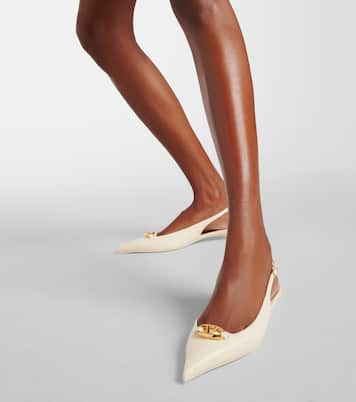 Vlogo embellished leather ballet flats | Valentino Garavani