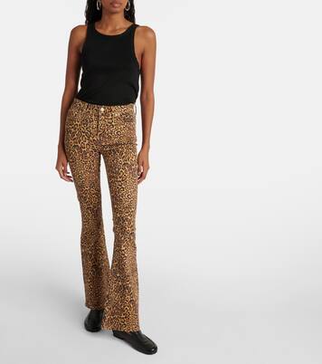 Ali leopard-print high-rise flared jeans | 7 For All Mankind