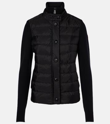 Wool-blend down cardigan in black - Moncler Grenoble | Mytheresa
