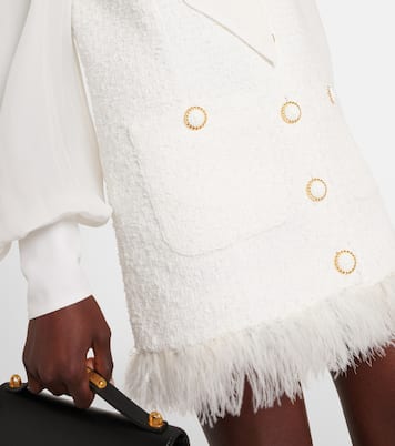 Bow-detail cotton-blend tweed minidress | Balmain