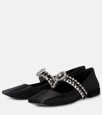 Ballerinas Medusa '95 aus Satin mit Kristallen | Versace