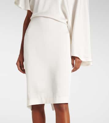 Abito midi asimmetrico in crêpe e raso | Stella McCartney