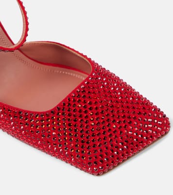 Escarpins Charlotte Crystal 95 en daim | Amina Muaddi