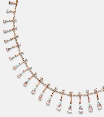 Collier Golden Drop en or rose 18 ct et diamants | Kamyen