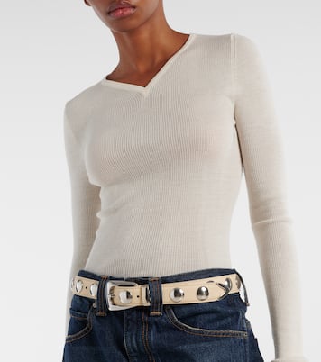 Cintura Benny in pelle con borchie | Khaite