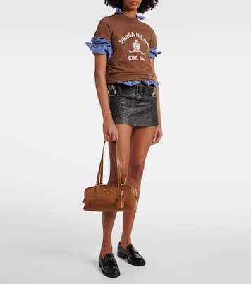 Borsa a spalla Medium in Re-Nylon e pelle | Prada