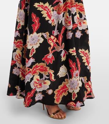 Robe longue imprimée en soie | La DoubleJ