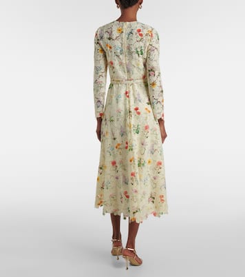 Vestido midi de encaje floral | Monique Lhuillier