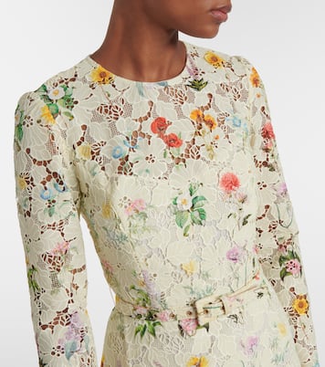 Vestido midi de encaje floral | Monique Lhuillier