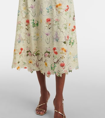 Vestido midi de encaje floral | Monique Lhuillier