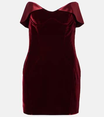 Satin-trimmed velvet minidress | Mugler