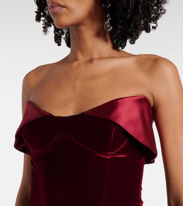Satin-trimmed velvet minidress | Mugler