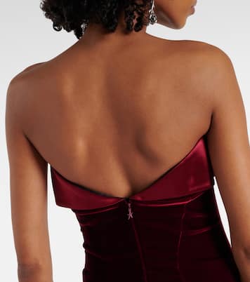 Satin-trimmed velvet minidress | Mugler