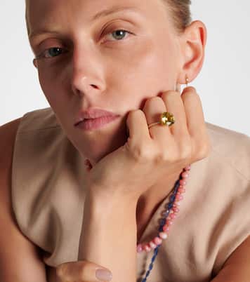 Anello in oro 18kt con topazio e diamanti | Ileana Makri