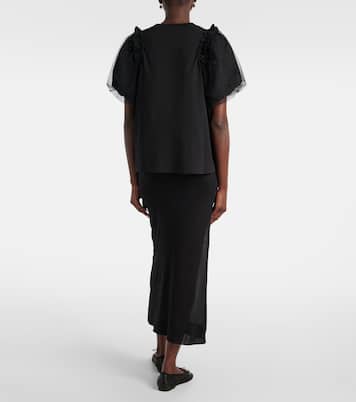 Embellished tulle and jersey top | Simone Rocha