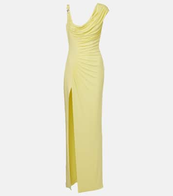 Medusa '95 draped crêpe jersey maxi dress | Versace