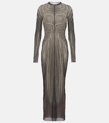 Abito lungo Spiral in mesh con stampa | Jean Paul Gaultier