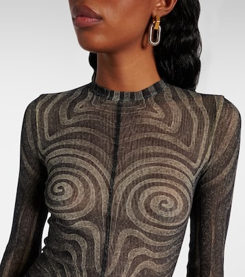 Abito lungo Spiral in mesh con stampa | Jean Paul Gaultier