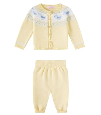 Bébé – Set cardigan et pantalon Isa en coton | La Coqueta