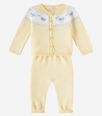 Bébé – Set cardigan et pantalon Isa en coton | La Coqueta