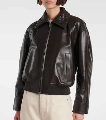 Blouson Intrecciato aus Leder | Bottega Veneta