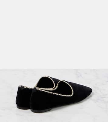 Slippers in velluto con pelle | Toteme