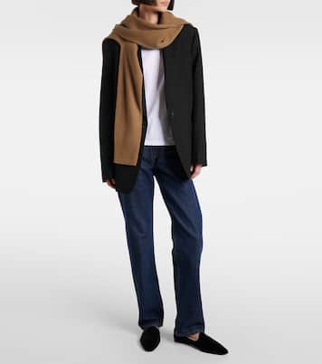 Slippers in velluto con pelle | Toteme