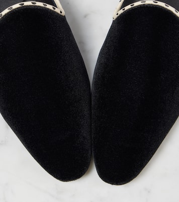 Slippers in velluto con pelle | Toteme