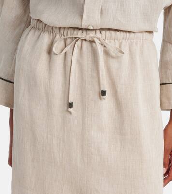 Maxirock Monili aus Leinen | Brunello Cucinelli