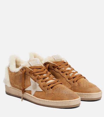 Ball Star shearling-trimmed suede sneakers | Golden Goose
