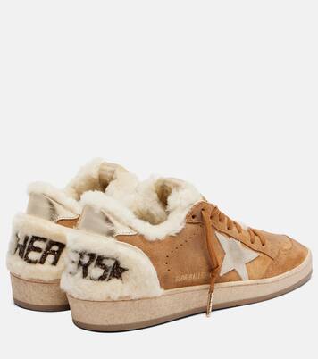 Ball Star shearling-trimmed suede sneakers | Golden Goose